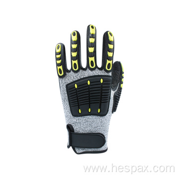 Hespax Impact Resistant TPR Mechanic Safety Work Gloves